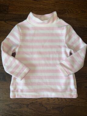 Kids' Pink & White Striped Turtleneck Top - Cozy Long Sleeve